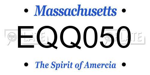 EQQ050 Massachusetts License Plate