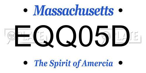 EQQ05D Massachusetts License Plate