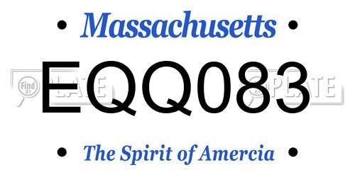 EQQ083 Massachusetts License Plate