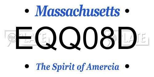 EQQ08D Massachusetts License Plate