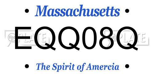EQQ08Q Massachusetts License Plate