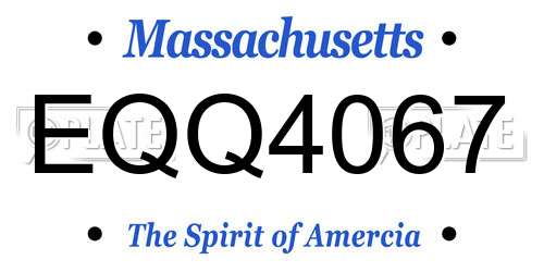 EQQ4067 Massachusetts License Plate