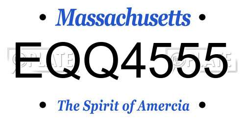 EQQ4555 Massachusetts License Plate
