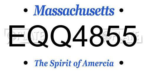 EQQ4855 Massachusetts License Plate