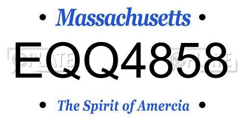 EQQ4858 Massachusetts License Plate