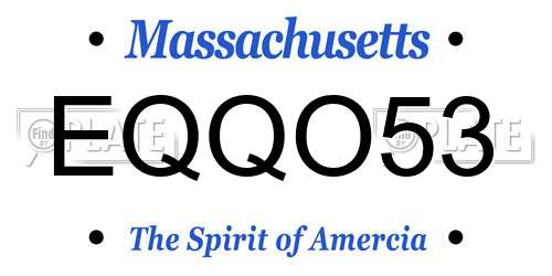 EQQO53 Massachusetts License Plate