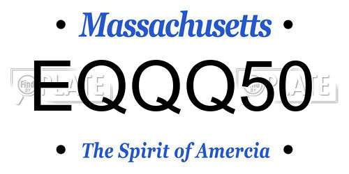 EQQQ50 Massachusetts License Plate