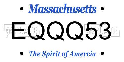 EQQQ53 Massachusetts License Plate