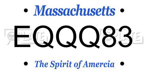 EQQQ83 Massachusetts License Plate