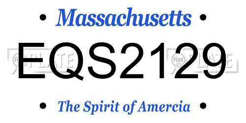 EQS2129 Massachusetts License Plate