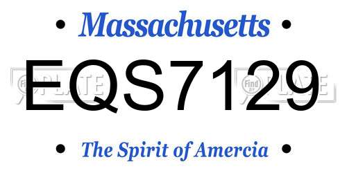 EQS7129 Massachusetts License Plate