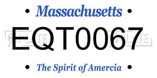 EQT0067 Massachusetts License Plate