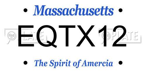 EQTX12 Massachusetts License Plate
