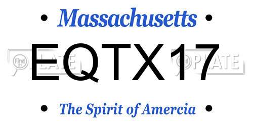 EQTX17 Massachusetts License Plate