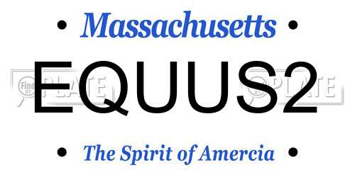 EQUUS2 Massachusetts License Plate