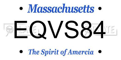 EQVS84 Massachusetts License Plate