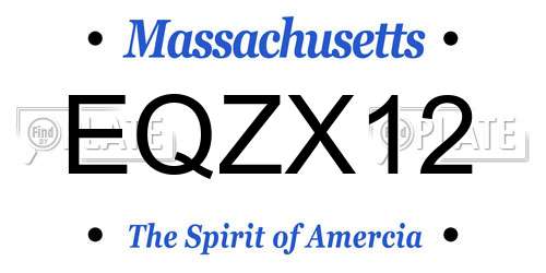 EQZX12 Massachusetts License Plate