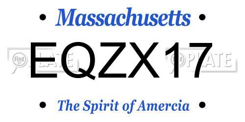 EQZX17 Massachusetts License Plate