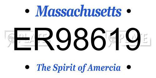 ER98619 Massachusetts License Plate