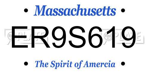 ER9S619 Massachusetts License Plate
