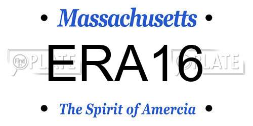 ERA16 Massachusetts License Plate