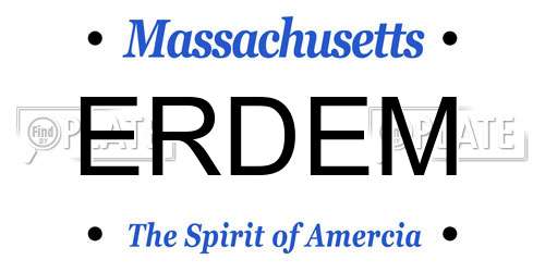 ERDEM Massachusetts License Plate