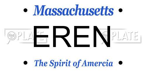 EREN Massachusetts License Plate