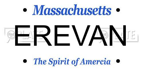 EREVAN Massachusetts License Plate