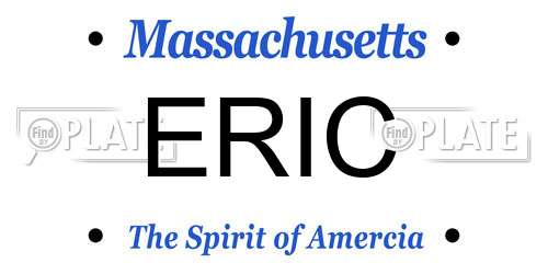 ERIC Massachusetts License Plate