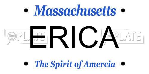 ERICA Massachusetts License Plate