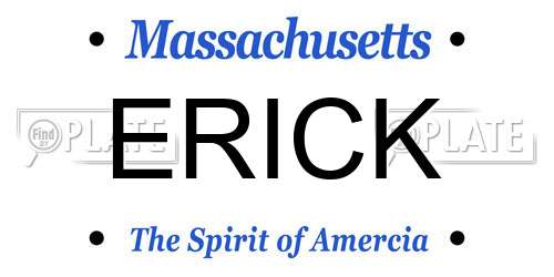 ERICK Massachusetts License Plate