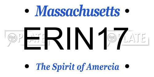 ERIN17 Massachusetts License Plate