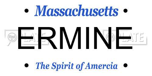 ERMINE Massachusetts License Plate