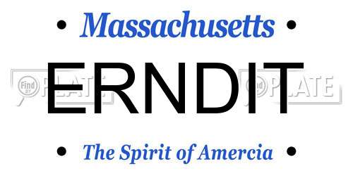 ERNDIT Massachusetts License Plate