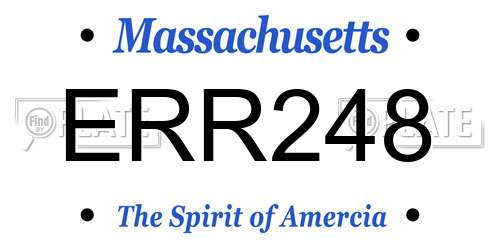 ERR248 Massachusetts License Plate