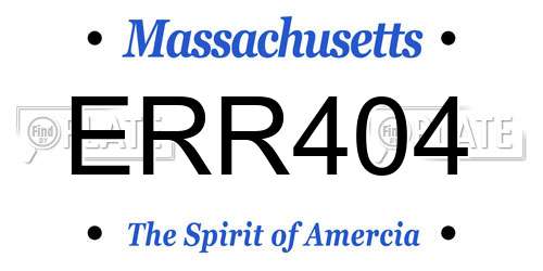 ERR404 Massachusetts License Plate