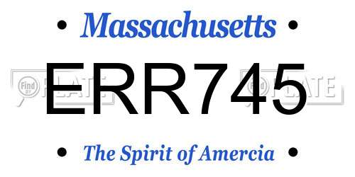 ERR745 Massachusetts License Plate