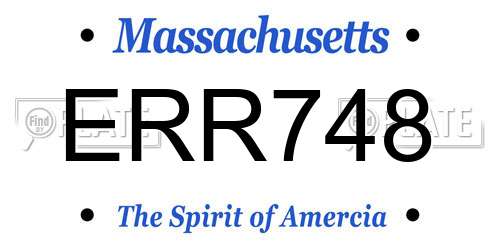 ERR748 Massachusetts License Plate