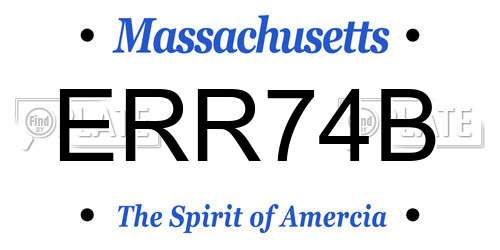 ERR74B Massachusetts License Plate