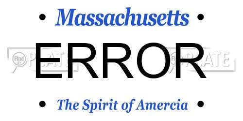 ERROR Massachusetts License Plate