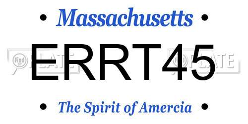 ERRT45 Massachusetts License Plate