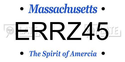 ERRZ45 Massachusetts License Plate