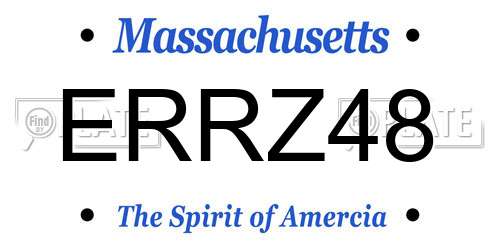 ERRZ48 Massachusetts License Plate