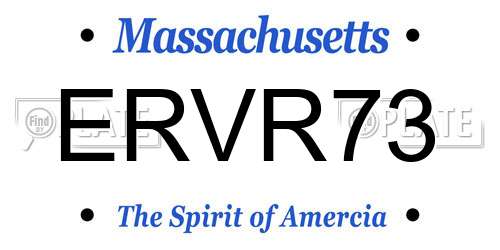 ERVR73 Massachusetts License Plate