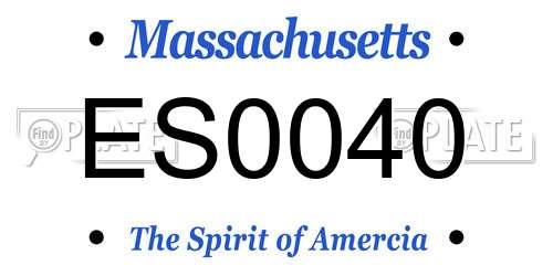 ES0040 Massachusetts License Plate