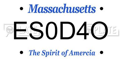 ES0D4O Massachusetts License Plate