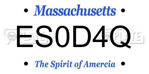 ES0D4Q Massachusetts License Plate