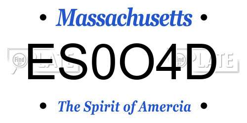 ES0O4D Massachusetts License Plate