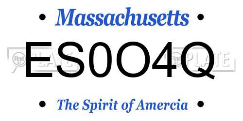 ES0O4Q Massachusetts License Plate