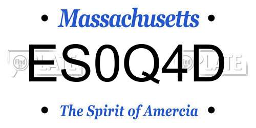 ES0Q4D Massachusetts License Plate